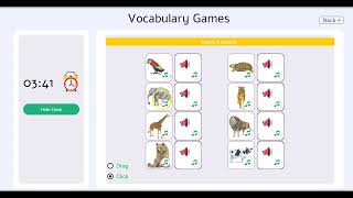 1-animals vocabulary learning games