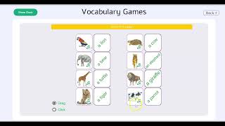 2-animals vocabulary learning games