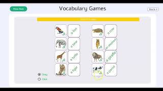 2-animals vocabulary learning games