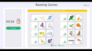 2-reading games: match 2 illustrations of opening sounds with letter sound