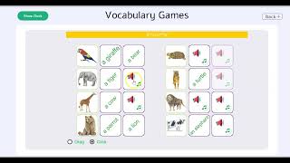 5-animals vocabulary learning games